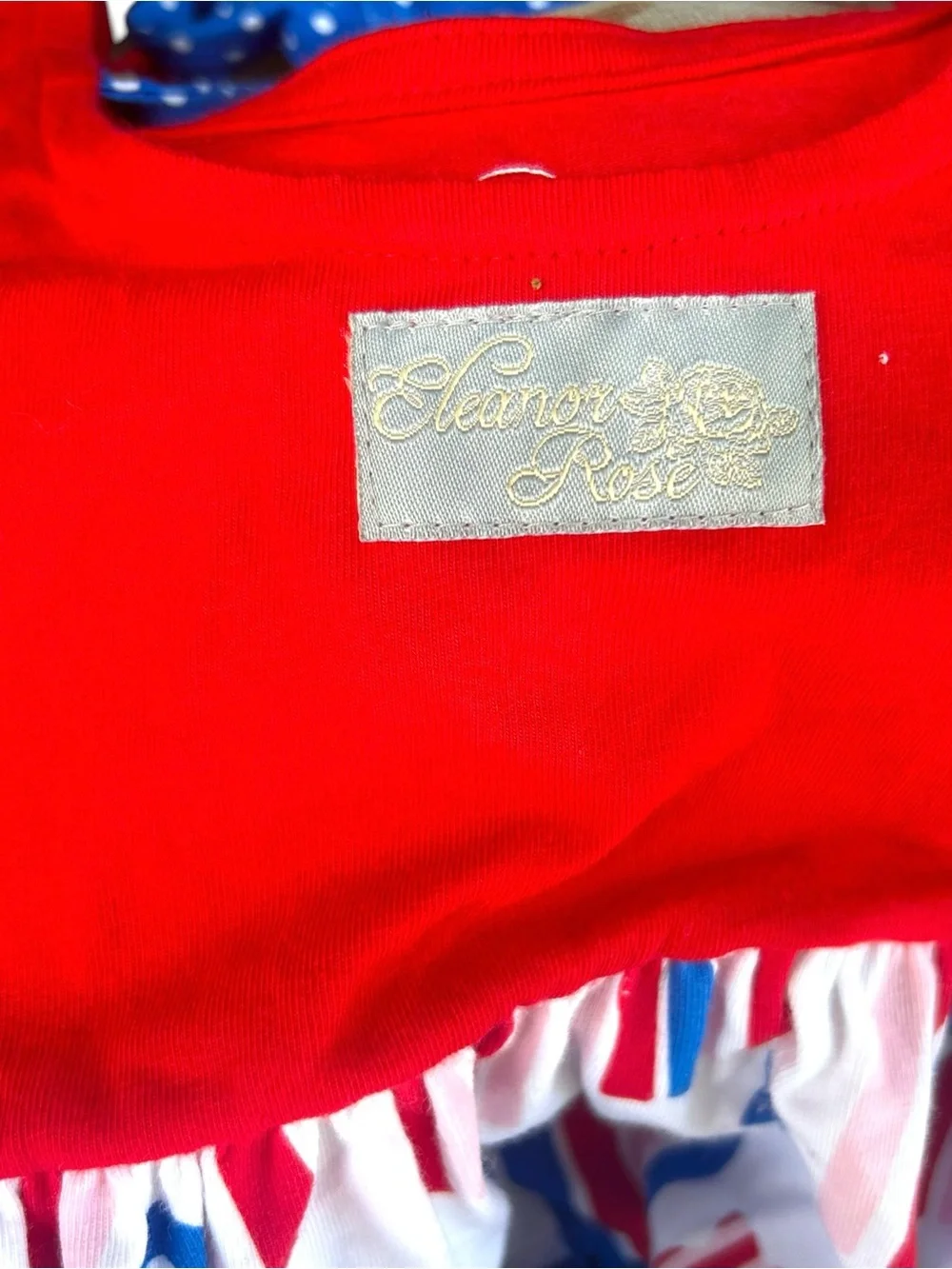 Girls Patriotic 4th of July Dress Red, White & Blue Flag Eleanor‎ Rose 4/5